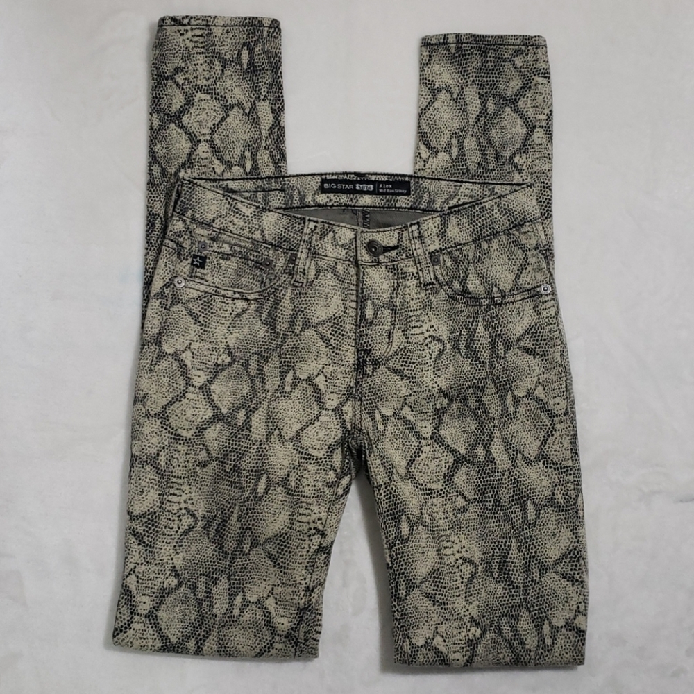 BIG STAR Mid-Rise Skinny Jeans Snakeskin Print